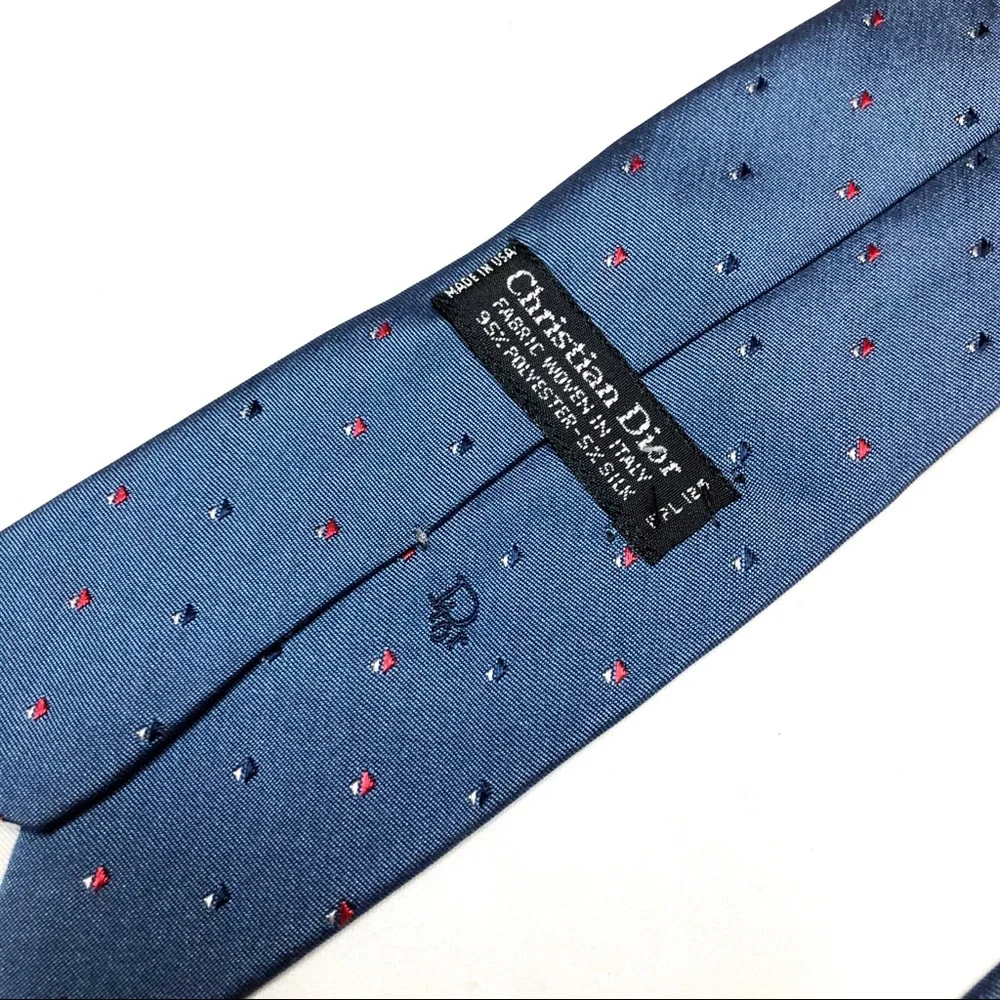 Christian Dior Blue Logo Men’s Office Tie - Picture 6 of 6